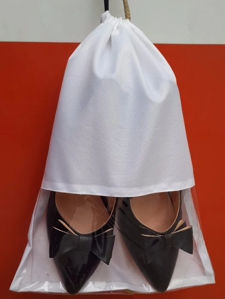 Cheap Price Shoe Bag Pouch Bag for Shoes Non Woven Fabric Mixed PVC Transparent Drawstring Dust Bags for Shoe, Handbags, Cloth