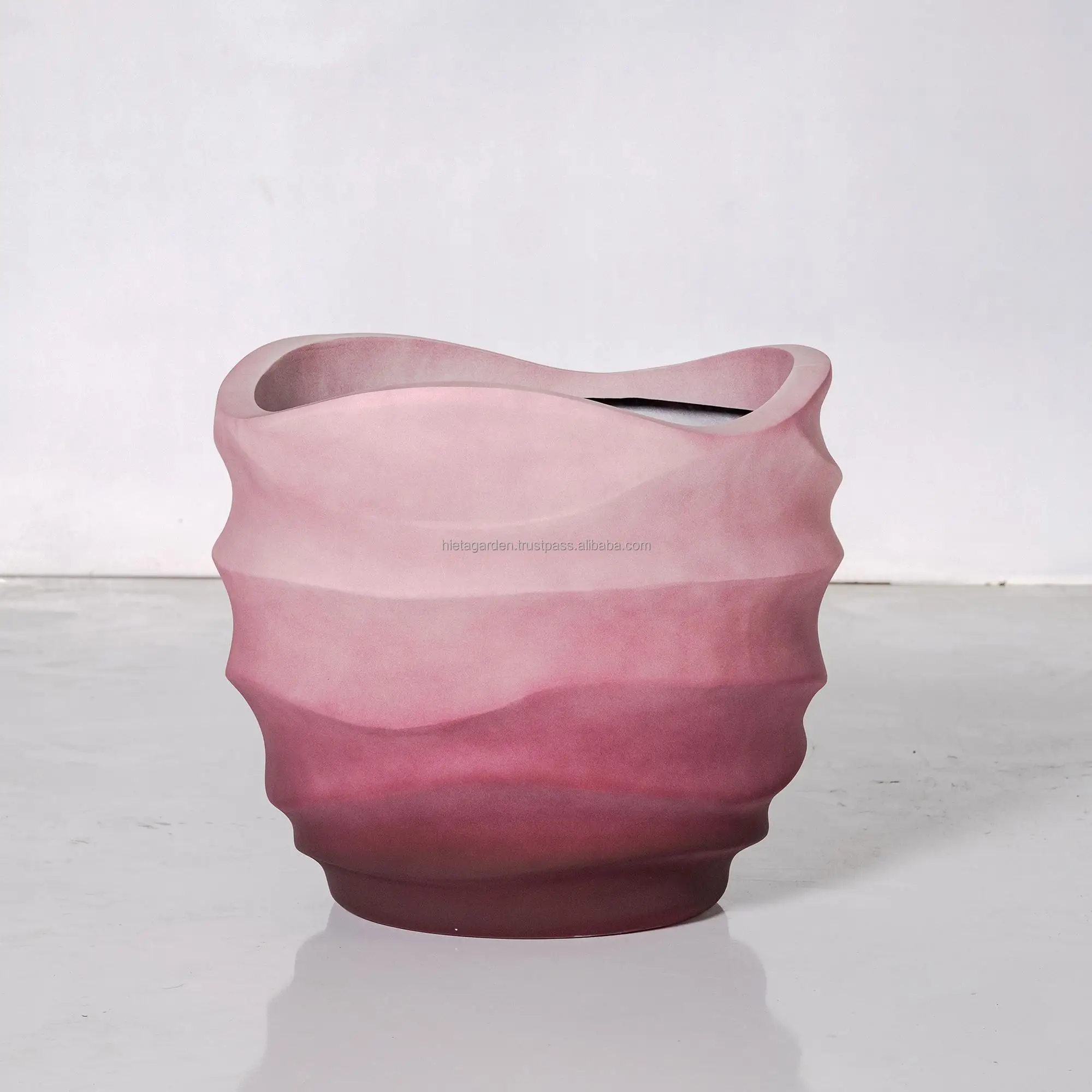 Fiberglass finishing for Indoor and outdoor home decor made of ceramic natural color lite fiber cement pot poly homedecoration