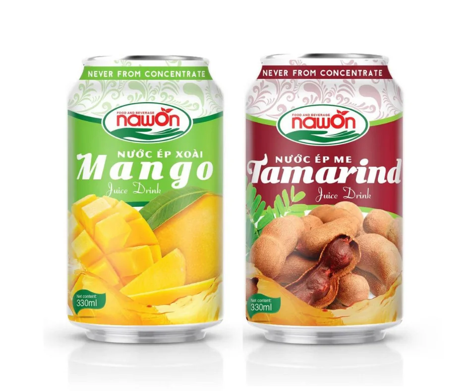 330ml NAWON Canned Private Label  Tamarind Juice Drinks Mixed Tropical Fruit Juice HALAL Certified Beverage Wholesale Price