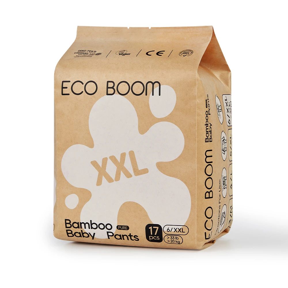 ECO BOOM diaper pants supplier with degradable sensitive natural fluff pulp compostable chlorine free