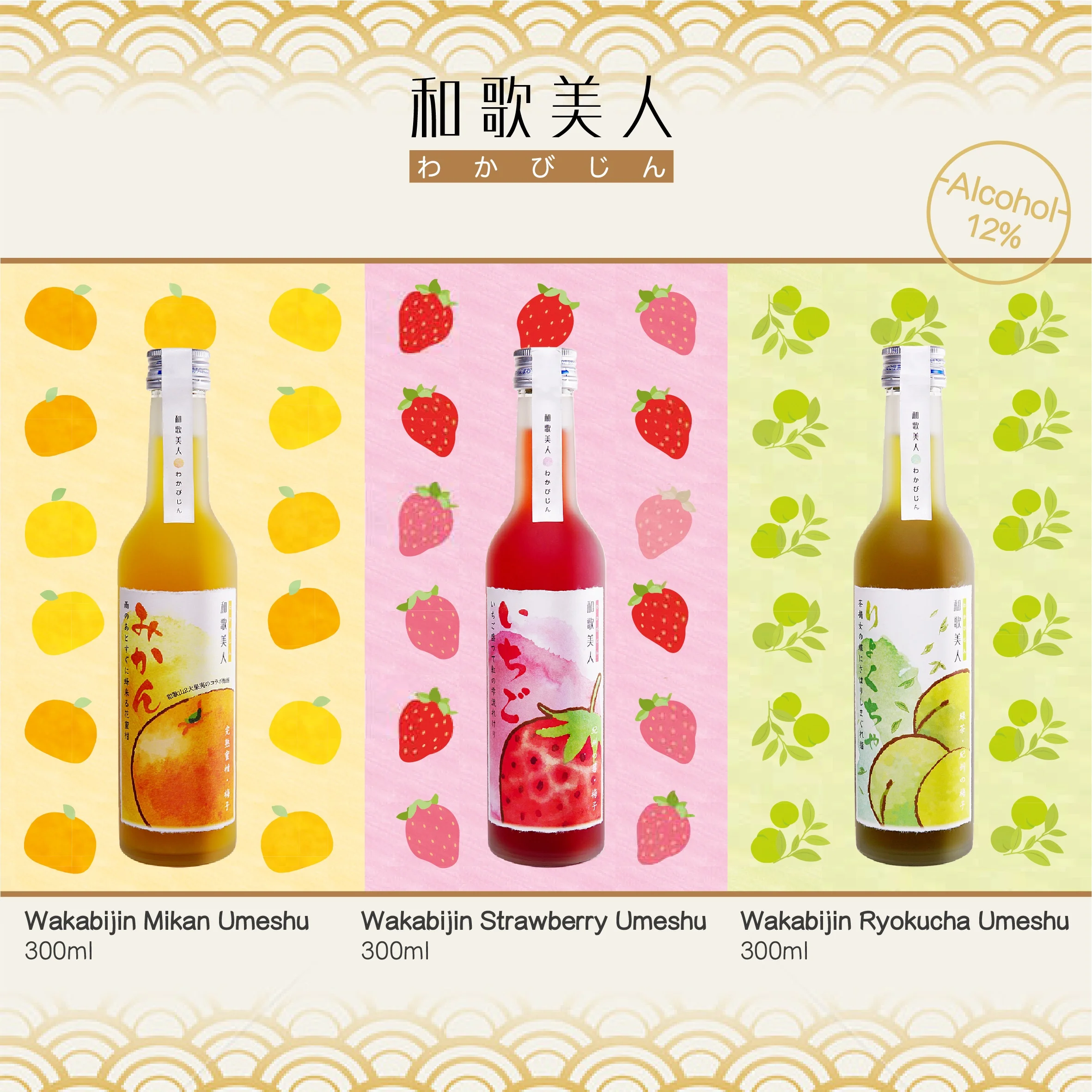 Wakabijin Mikan High Quality Umeshu Popular Japan Sake Fruit Wine Beverage 300ml per bottle