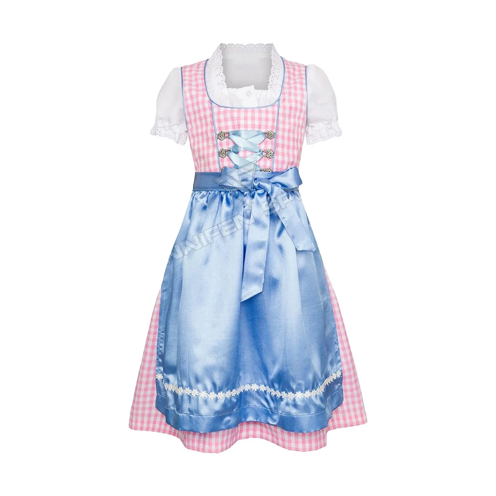 Аутентичные баварский Октоберфест женские винтажные платья Dirndl хлопковые клетчатые и шелковые ткани традиционные однотонные немецкие костюмы