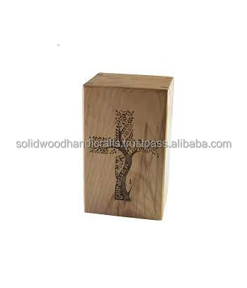 Hand Carved Wooden Urn Box For Adult Ashes Wood Cremation Urns For Male and Female Decorative Urns Funeral Urns At Low Price