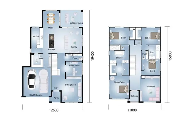 Prefab house 4 bedroom modern design light steel frame system  luxury prefab homes