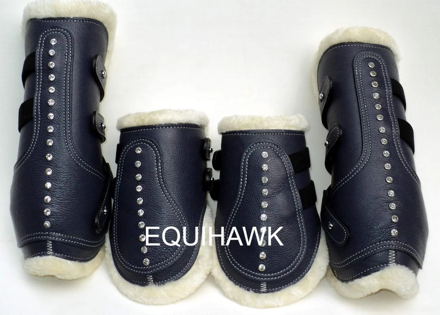 WHOLESALE LEATHER HORSE ANKLE AND TENDON HORSE  INSIDE MINK FUR LINING WITH HEAVY ELASTIC  HORSE BOOTS