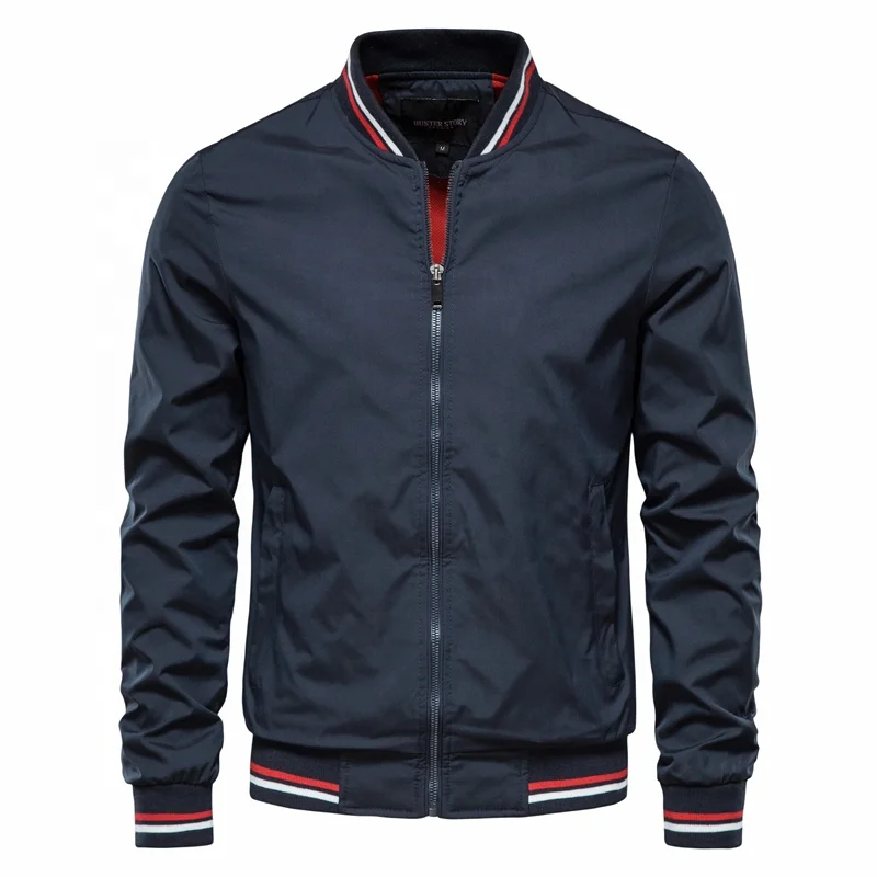 Men Baseball Jacket Stand Collar Casual Windbreaker High Quality Autumn Slim Fit Jackets