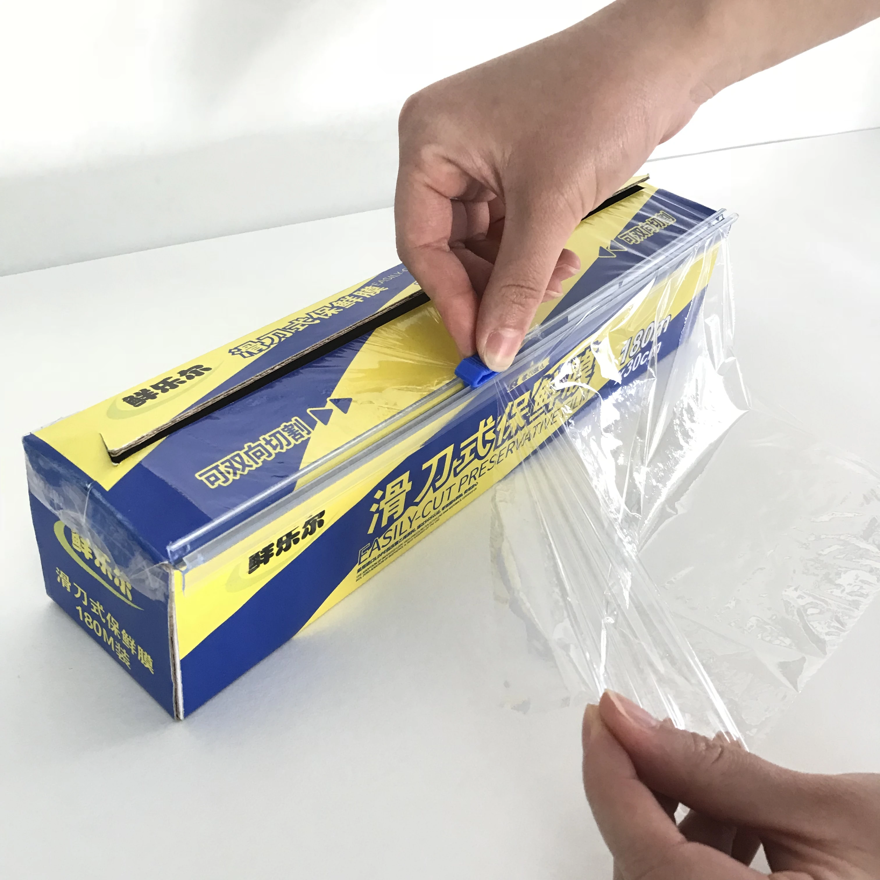 Kitchen Fresh Keeping Vacuum Sealer Saran Wrap Food Grade Cling Film with Slide Cutter