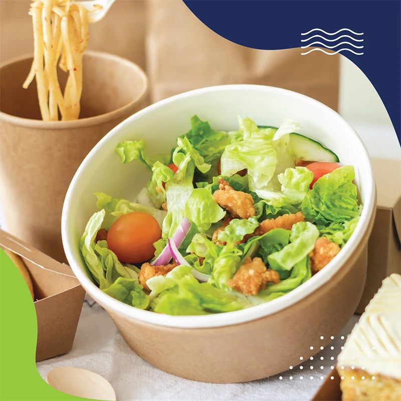 Компактный бумажный контейнер для белой чаши 260cc: идеально подходит доставки еды и контроля порций