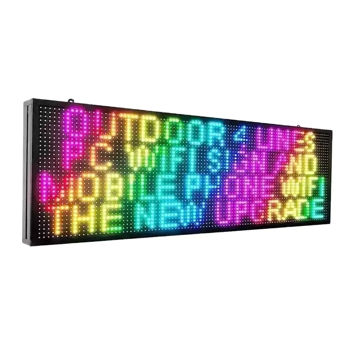 P10 RGB Полноцветный наружный прокручивающийся дисплей высокой яркости светодиодный рекламный знак программируемый экран