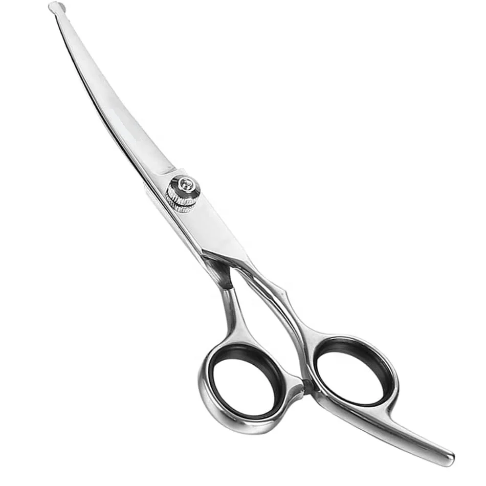 Dogs Cats Pets Grooming Shears Curved Dog Grooming Scissors Hair Scissors with Safety Round Tips Heavy Duty Stainless Steel