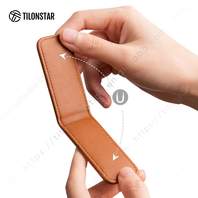 TILONSTAR TMC101 Custom Logo Leather Money Clips Business Men Leather Magnetic Cash Holder