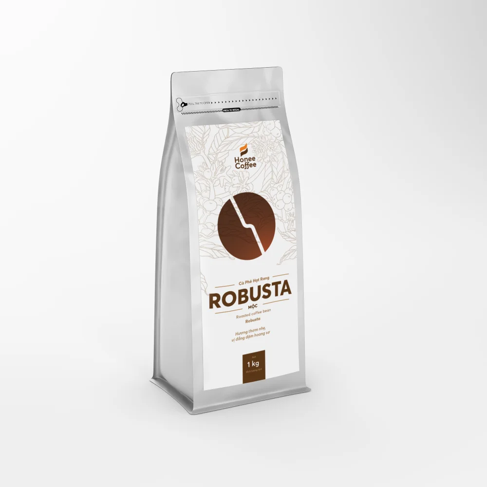 Single Origin Viet Nam Robusta Whole Coffee Beans Roasted 250g 500g 1 kg High Quality and Good Product Honee Brand -