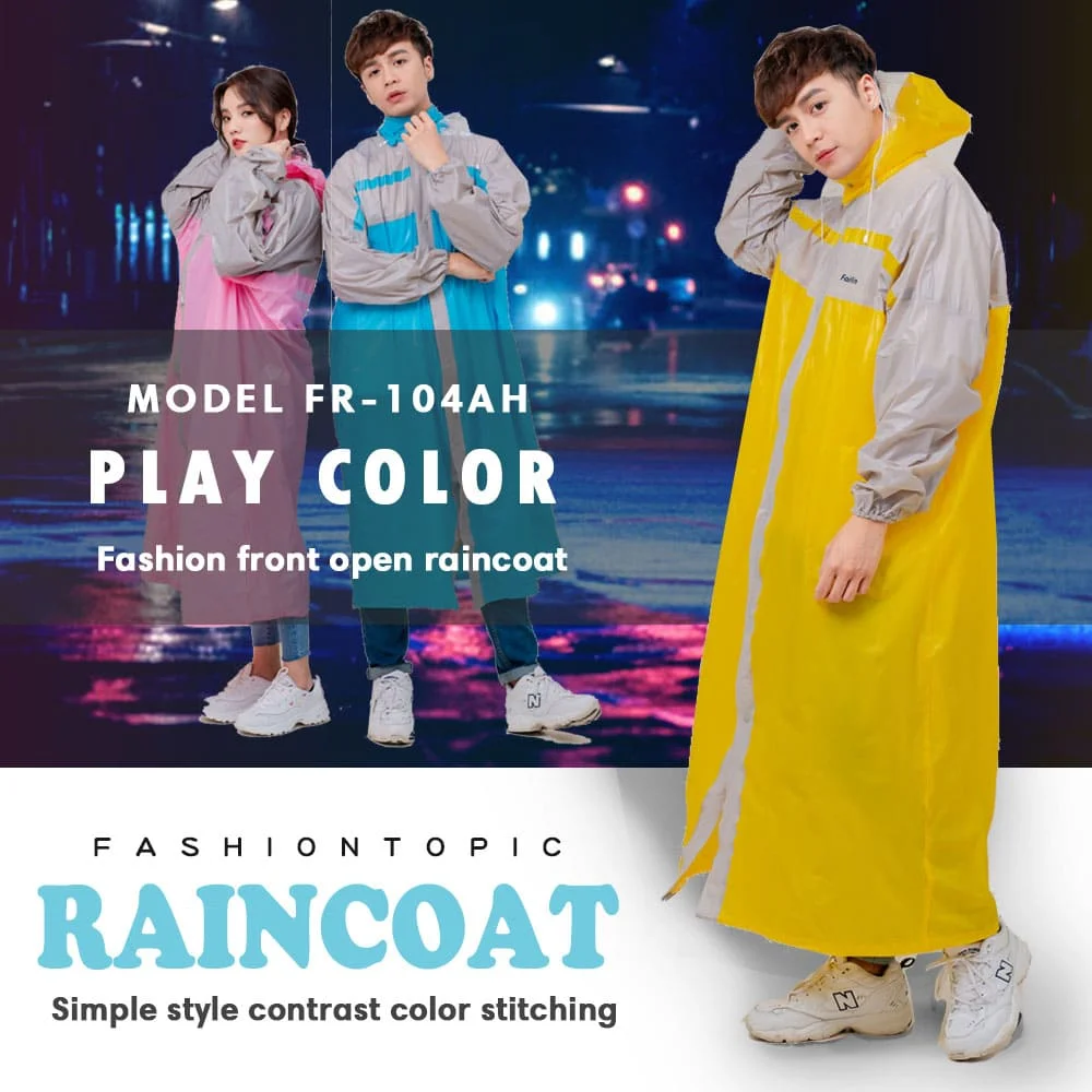 OEM Wholesale Reusable Rain Wear Rainproof Scooter Hooded Rain Jacket Packable Full Raincoat