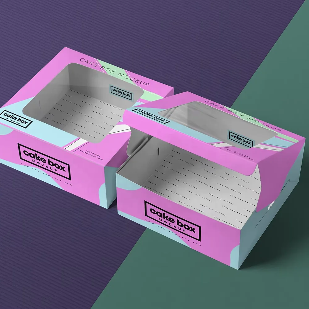 Custom High Quality Paper Box with Window for Cakes Combining Secure Packaging with an Eye Catching Display