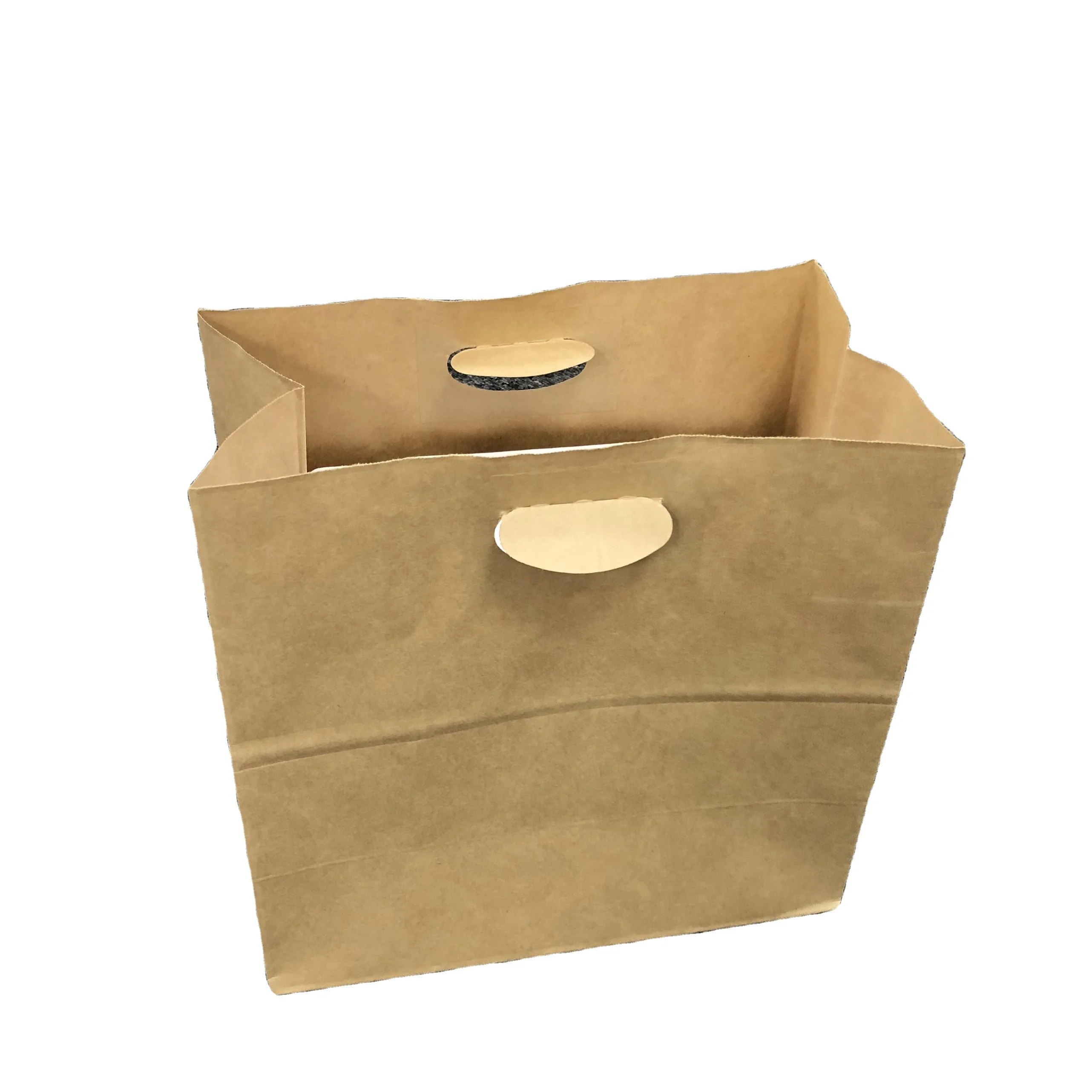 Shopping Grocery Brown And White Kraft Paper Bag With Handles Custom Logo And Color Eco Friendly From Factory Vietnam 2024