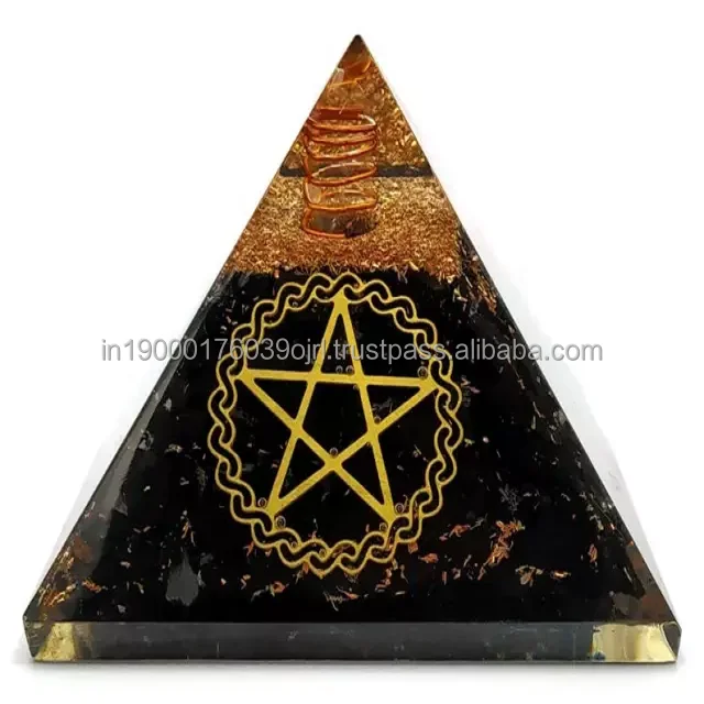 EMF protection natural agate stones crystals black tourmaline chips orgonite orgone crystals pyramid for meditation