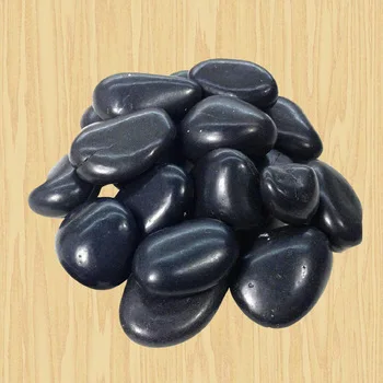 High Glossy Polished and Tumbled Black Natural Agate Stone Pebbles for Landscaping and Garden Decoration