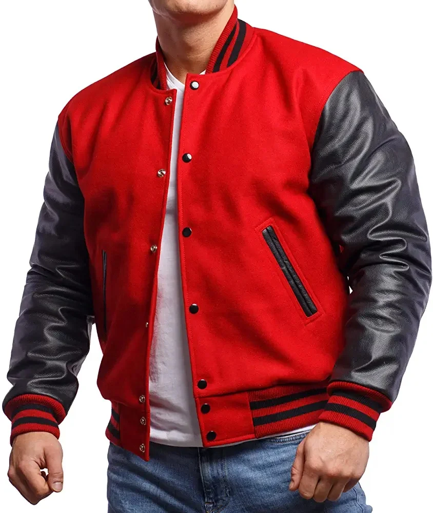 Oem Service Leather Jacket Men Winter Cloth Custom Lettermen Jacket Wholesale Blank Baseball College Varisty Jacket