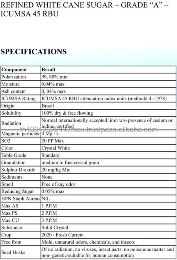 sugar brazil sugar icumsa 45