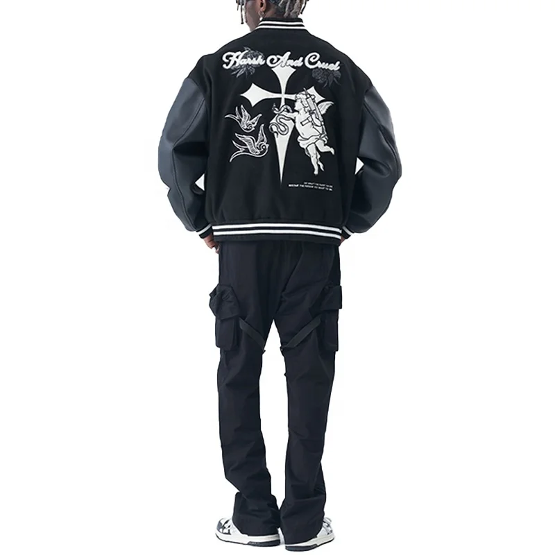 Wholesale Embroidery Logo Baseball Bomber Mens Custom Varsities Jacket