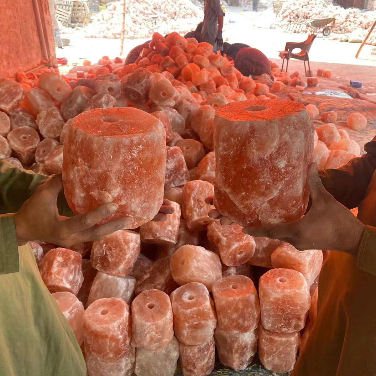 Pakistan Horse Cattle Rope Blocked Salt Lick Himalayan Animal Licking Himalayan Salt