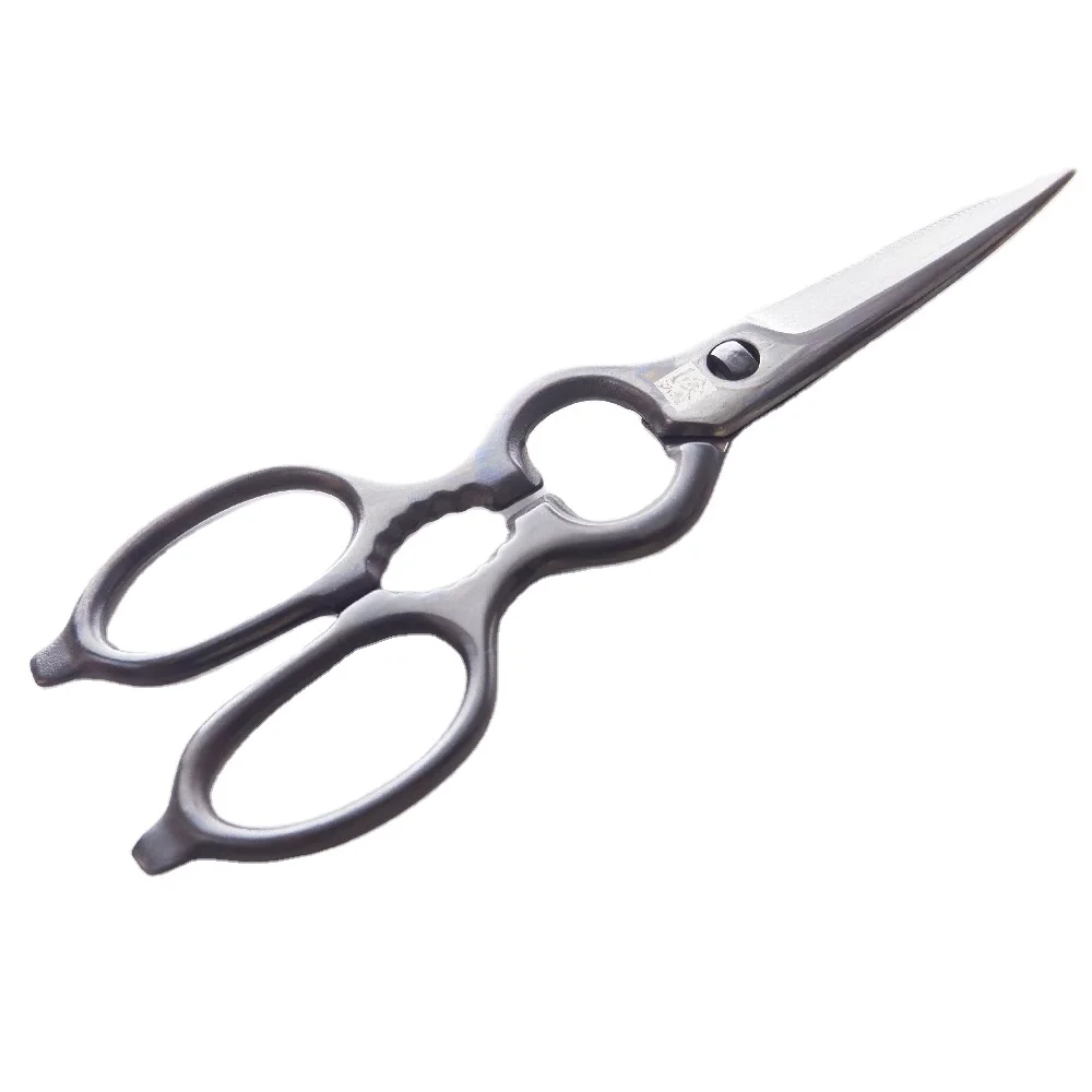 Food Grade Stainless Steel Kitchen Scissors Easy-to-Disassemble Black Kitchen Shears Special Processing Made Japan Outdoor Use