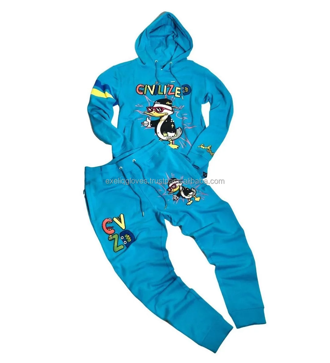 Wholesale Cheap Custom tracksuits High Quality Street wear 2021 New Design men tracksuit Street Wear Thick Chenille Patch Set