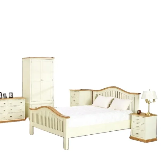 Vietnam Factory Contemporary UK Bedroom Furniture Solid Wood Double Bed Designs Home Furniture Bedroom Set Modern