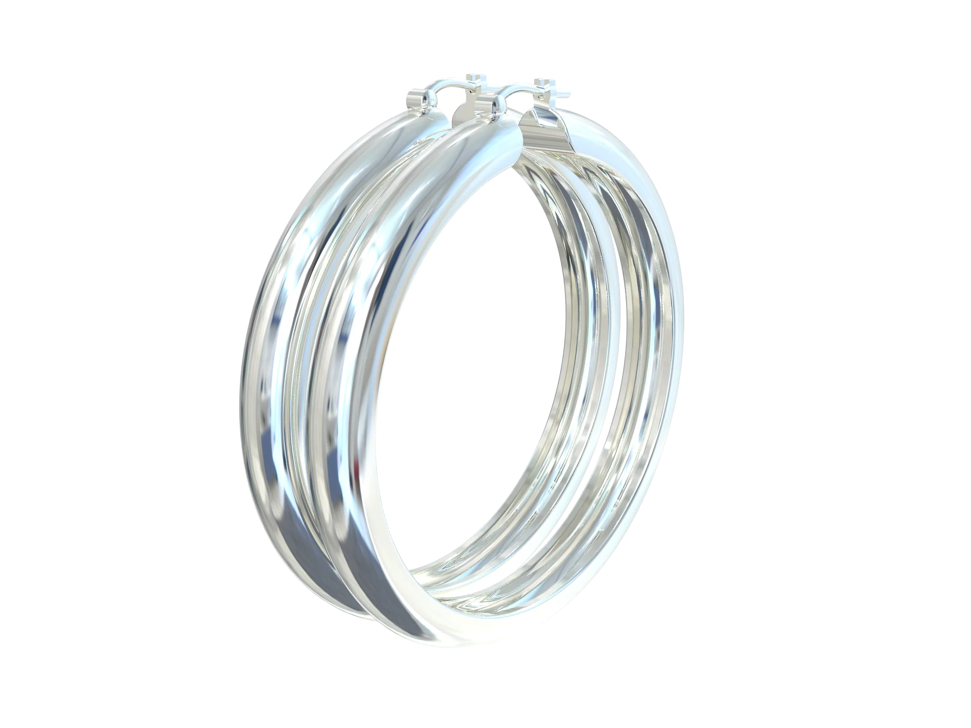 925 Silver 18K Gold Plated Diamond Cut Hoop Earrings Bold Chic Fashion Style Customized Smooth Design Stainless Steel Gift