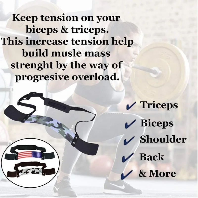 2024 Custom Camo Aluminum Biceps Triceps Arms Blasters Wholesale Gym Fitness Bicep Weightlifting Arm Curl Blaster Belt