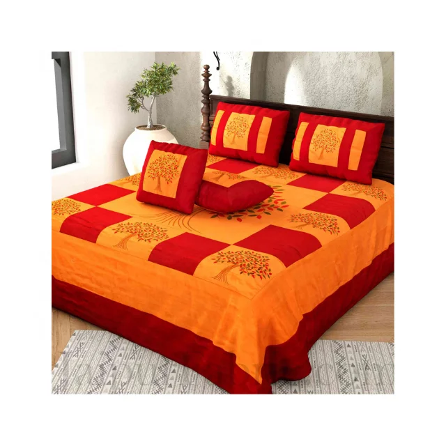 Floral White 100% Cotton Hand Embroidered Sustainable Bedspread 250gsm Soft And Cozy Made In India Available For Bulk Orders