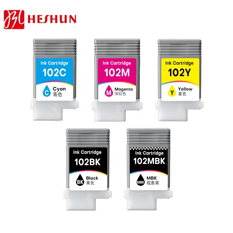 Heshun Compatible Canon PFI-102 PFI102 PFI-104 PFI104 Pigment Ink Cartridge For IPF500 IPF510 IPF600 IPF605 IPF610 IPF655