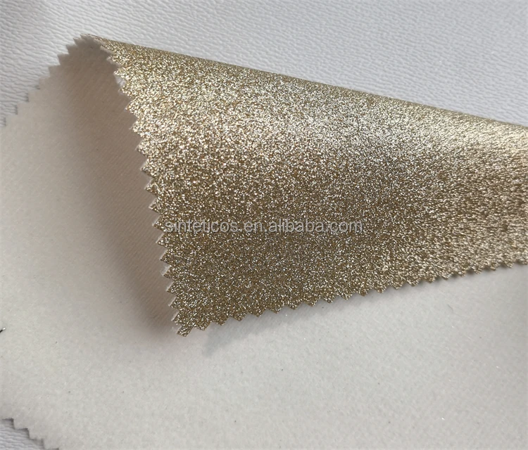 High Quality Glitter Shiny PU Synthetic Leather Fabric For Lady Shoes Bags DIY crafts