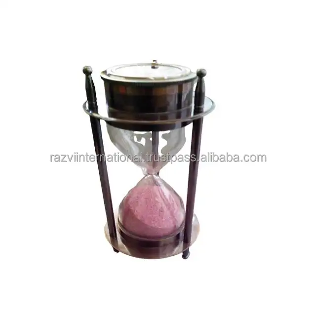 Vintage sand timer with compass nautical sand timer