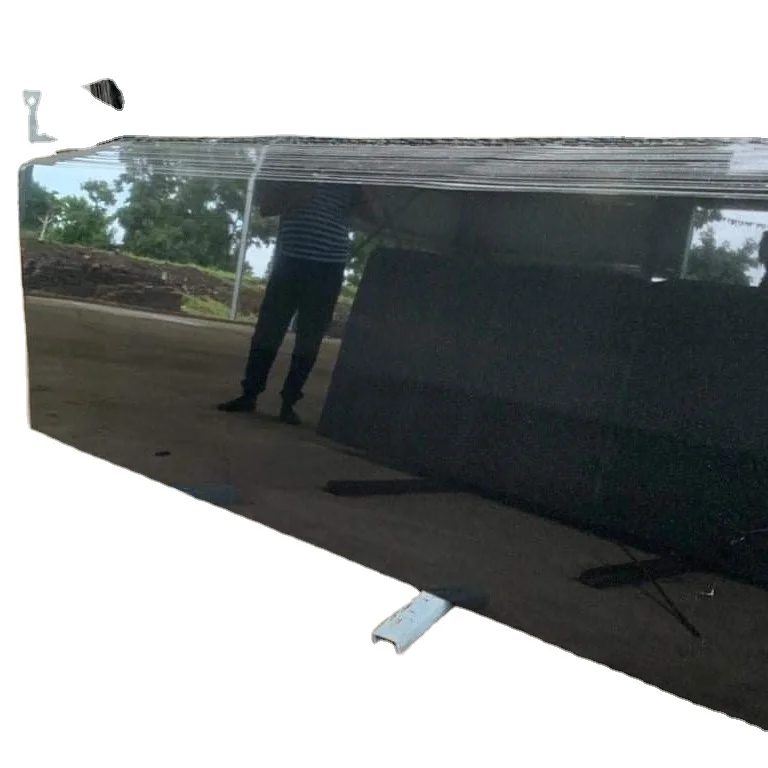 Hot Selling Polished 6cm Absolute Black Granite cutter slabs 60mm Indian Black Grenite monument
