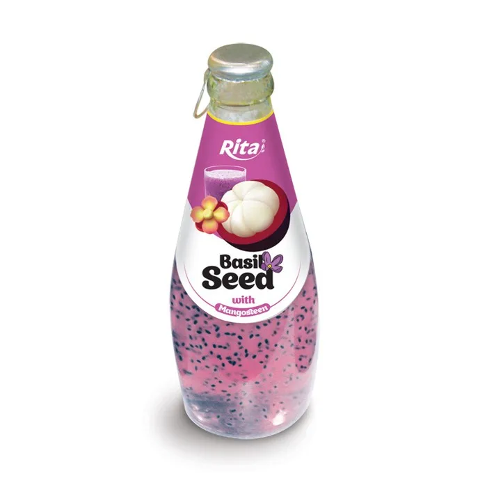Natural Basil Seed and Fresh Fruit Juice Mixed Flavor Tropical Manufacture Custom Made OEM /Rita  Basil Seed Drink