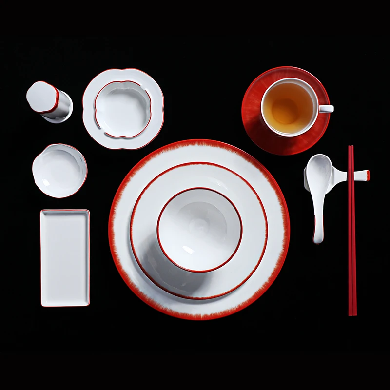 modern ceramic tableware serving dish rectangular dinner plates with compartments handmade dishes airline dishes