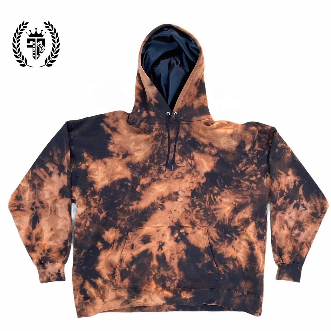 Women Embossed Colorful With Hood Set Full Silk Tie Dye Satin Hoodie