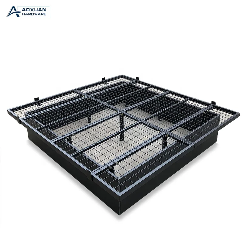 
Factory directly Minimalist Noiseless Heavy Duty strong Support Metal Platform Bed For Hotel 
