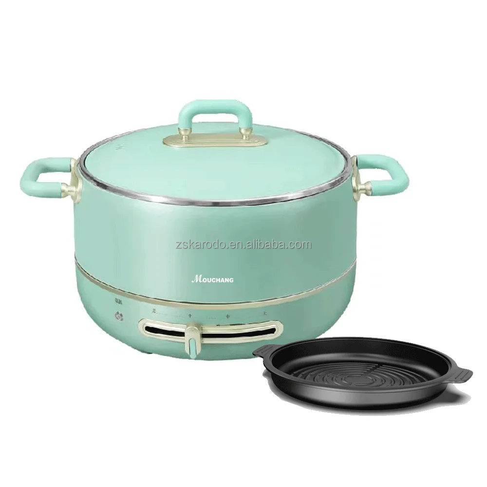Special Design Widely Used Electric mini Hot pot cooker with Frying Pan soup rice cooker