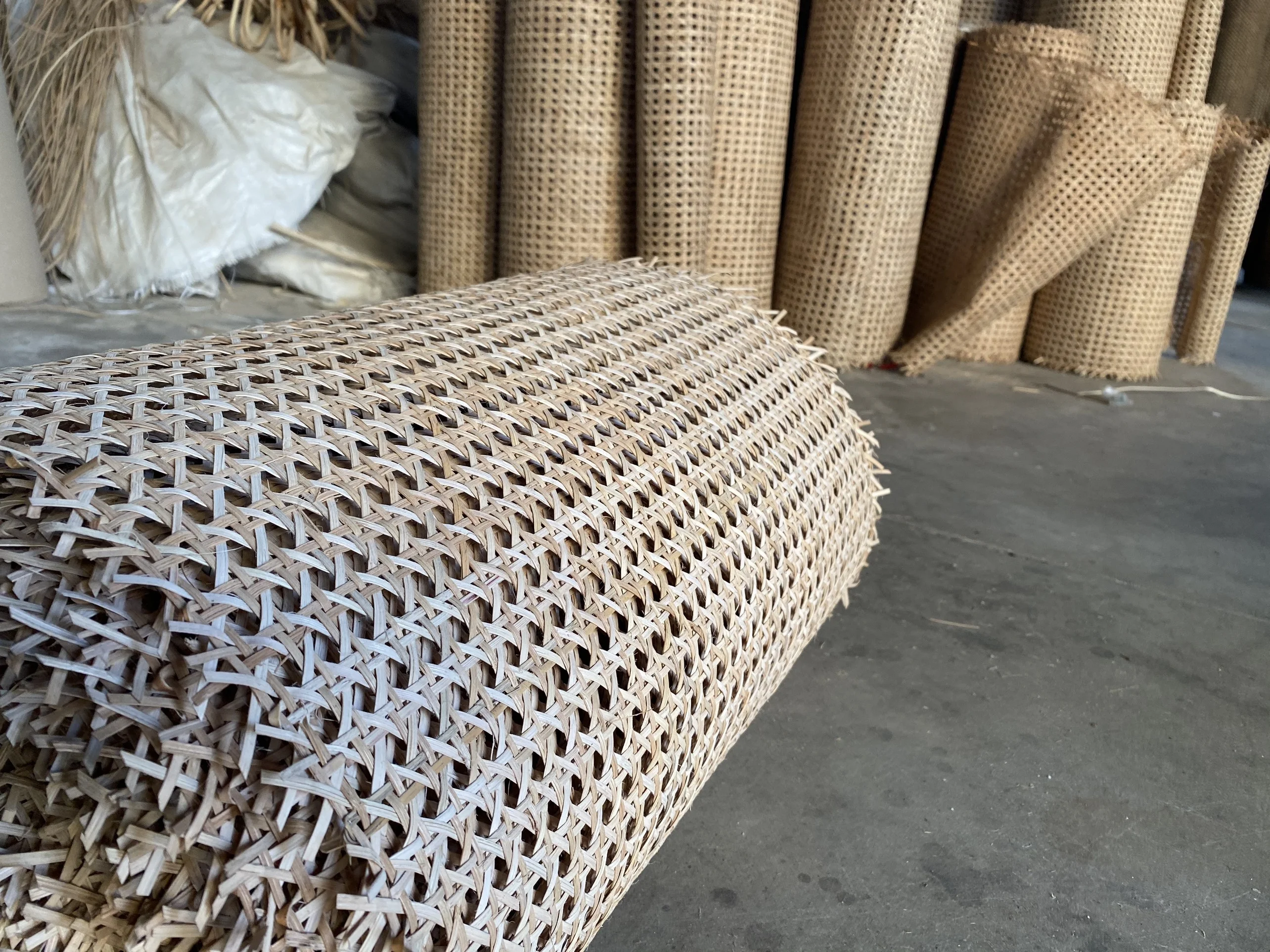 Woven Cane Rattan ma For Chair Table  Natural Rattan Webbing Roll Ceiling Background Wall From Viet Nam