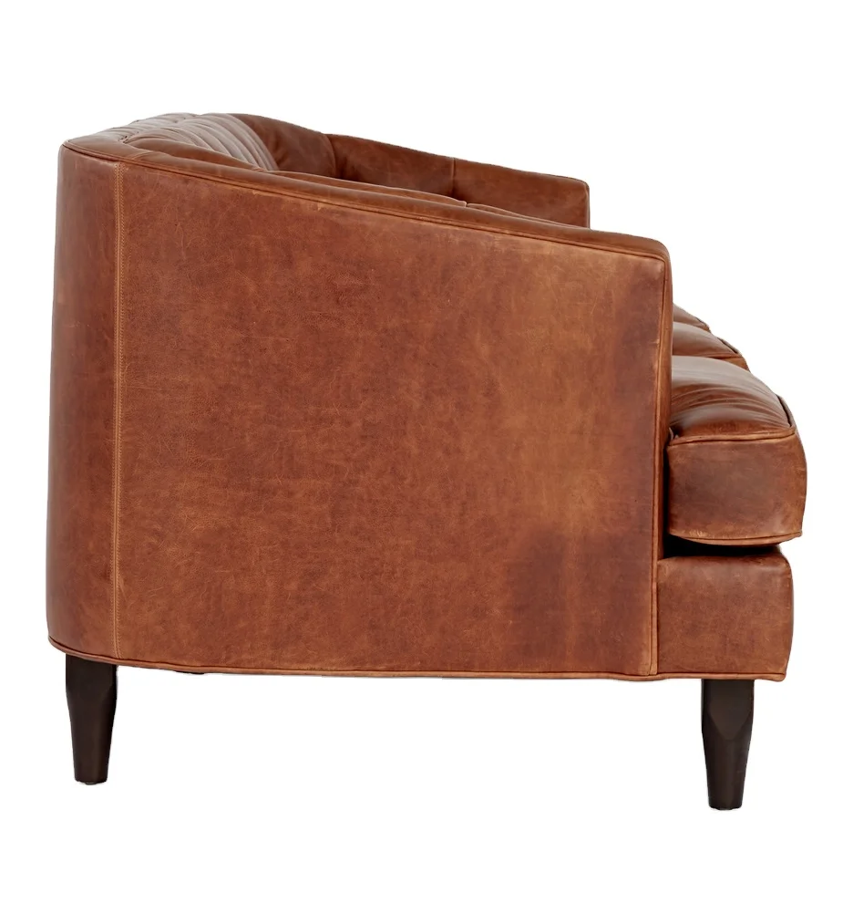 Simple Chesterfield design living room sofas Genuine Leather sofa cover With Solid Wood living room furniture for home decor Use