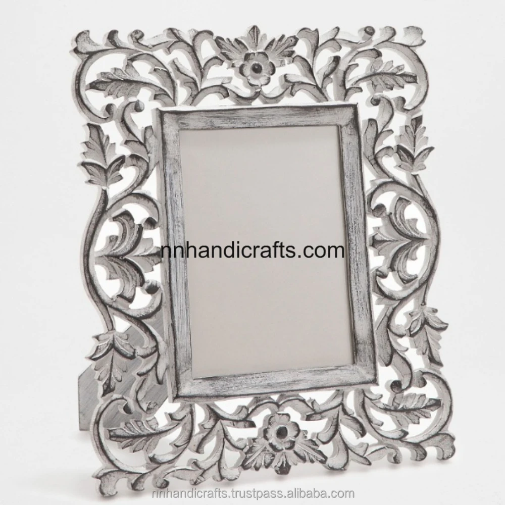 Postmodern Metal Steel Silver Powder Coated Rectangular Hammered Wall Frames Photo Frame Table top Photo Frame For Husband Wife