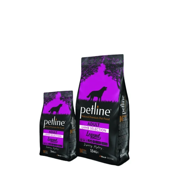 Natural Lamb And Rice Premium Dry Food for Adult Dog High in Calcium and Proteins 3 Kg (4 PCS) Petline Pet Food