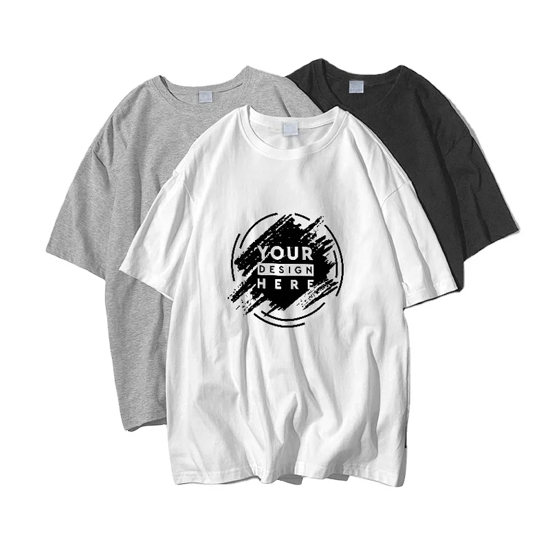 Breathable Cool Fit T-shirt Jersey Print Pattern Wholesale 100% Cotton Custom Add Your Logo Sik Screen Printing Blank