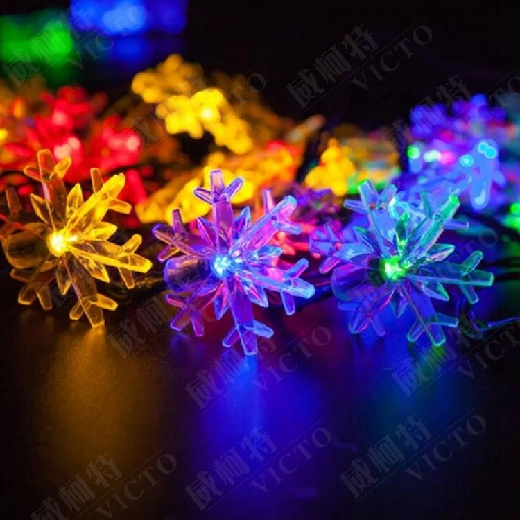 4.8M 20 LED Christmas Fairy Lights Solar snowflake String Lights for xmas tree garden decovation