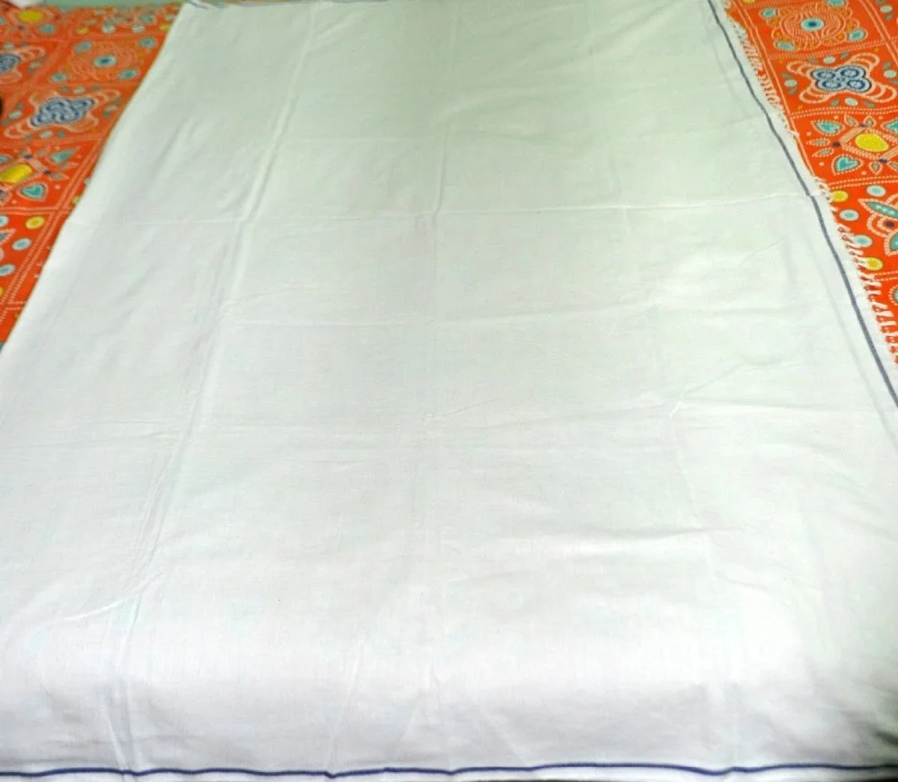 Hand woven white table cloth