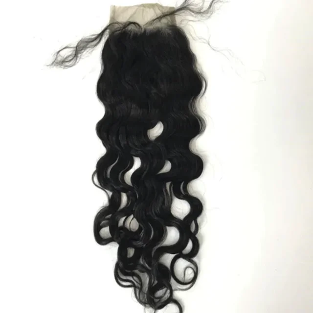 Natural Wave Closure Cheap Price 100% Human Virgin Hair HD Lace Transparent Lace No Genius Weft From Viet Nam