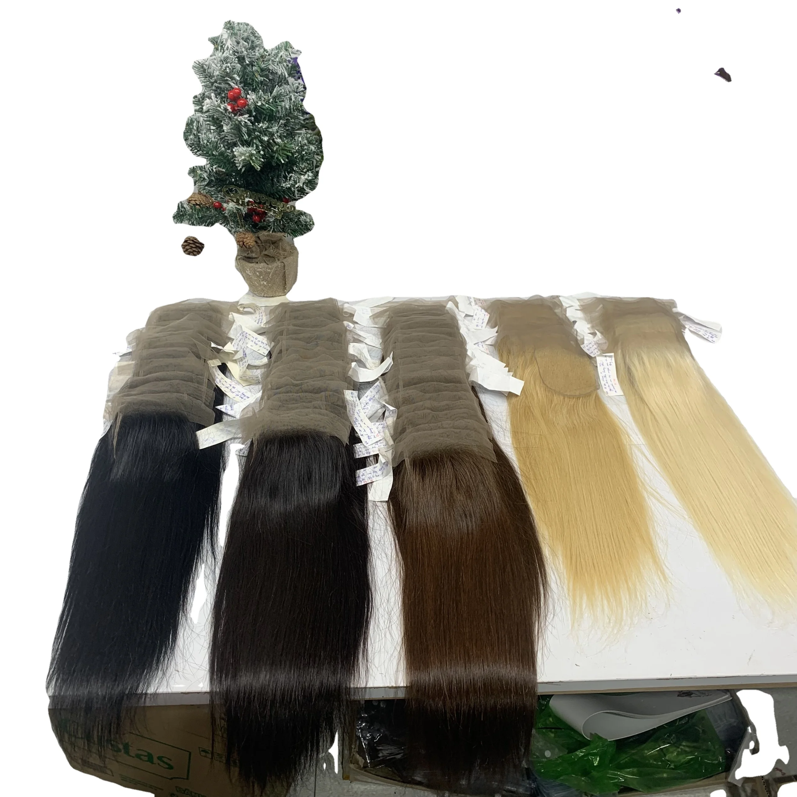 100% Best Quality Human Hair Pre Plucked Closure Closure Lace Soft Silky Straight Swiss HD Transparent Frontal and Closure