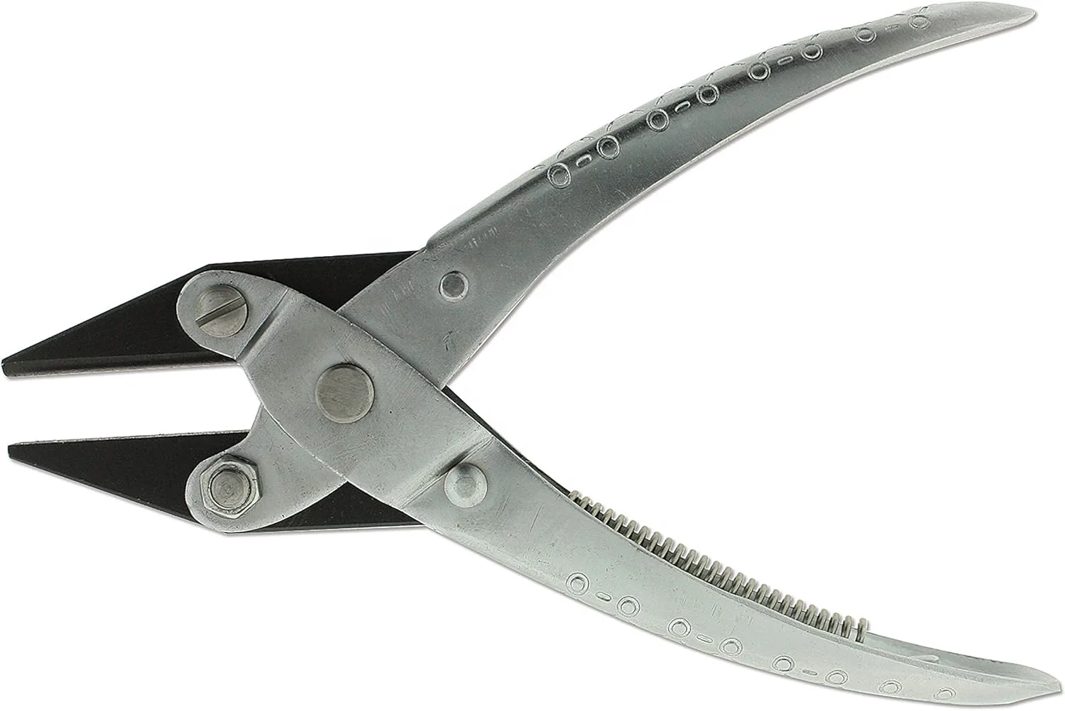Half Round/Flat Nose Parallel Pliers, 5.5 inches (140mm) Steel tool for jewelry making, with spring